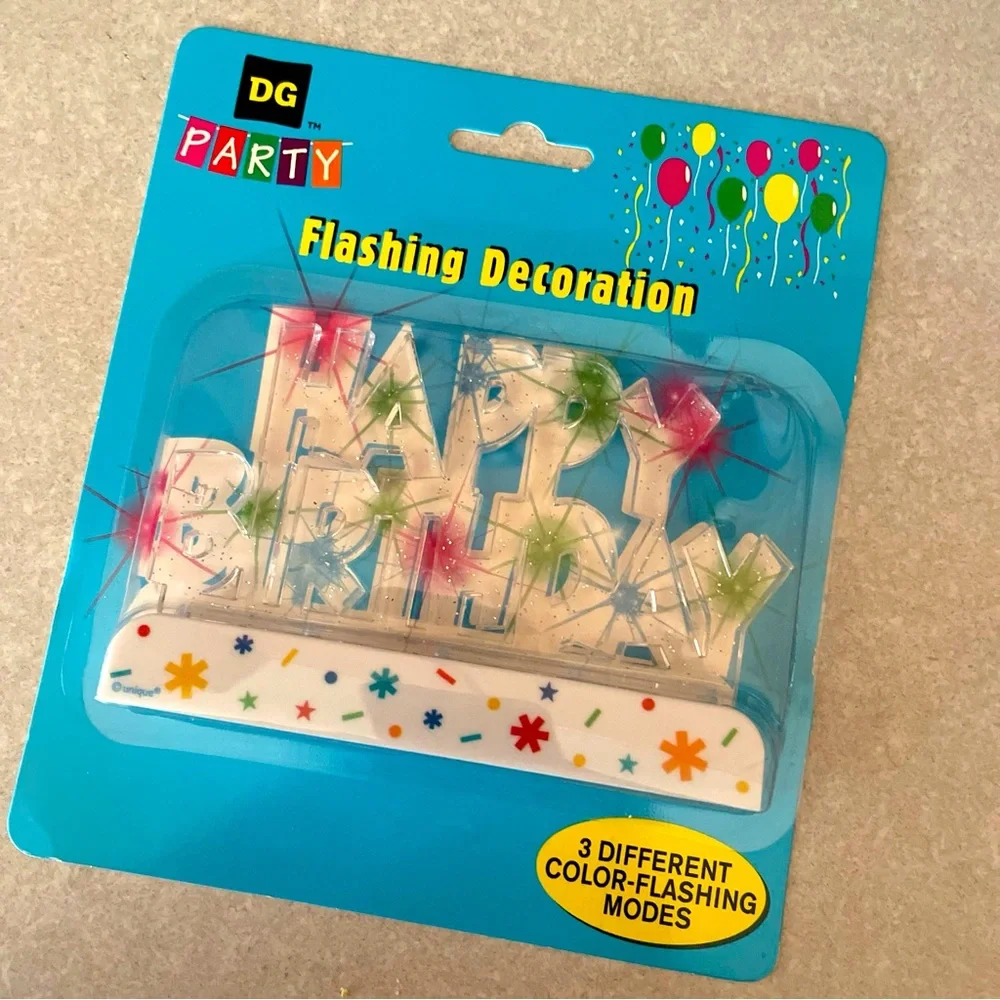 2! Birthday MultiColor Light Up 3mode Flashy Cake Toppers Reusable